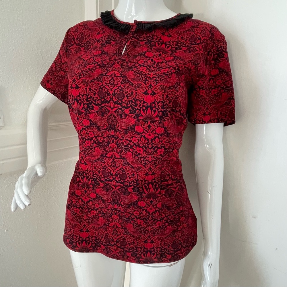 Marc Jacobs Peplum Print Top birds floral